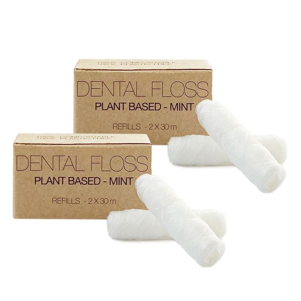 Plastic-Free Tooth Dental Floss Plant-based - Pack of 2 (4 x 30 m)
