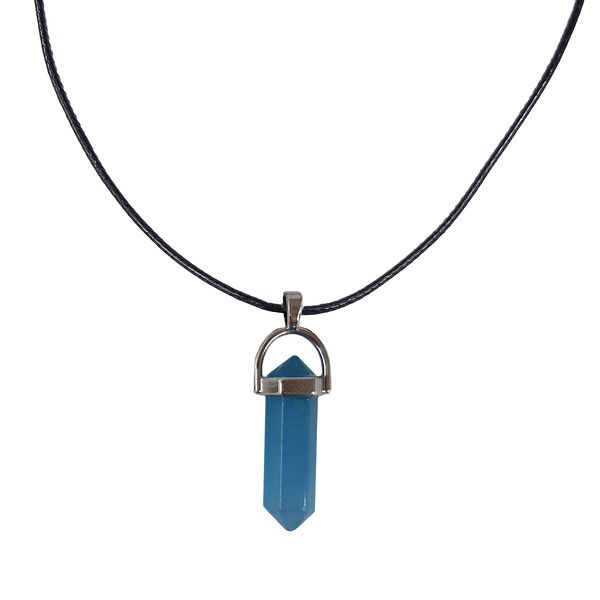 Earth Stone Collection - Bullet Aquamarine Stone Necklace
