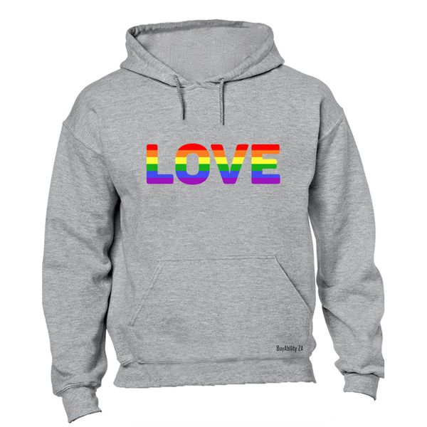 Love, Pride - Mens - Hoodie - Grey