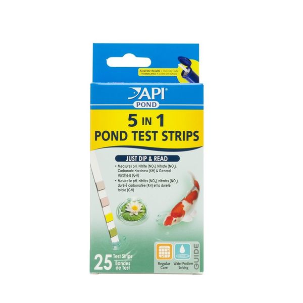 API Pond 5 in 1 Test Strips - PH, NO2, NO3, KH &amp; GH - 25 Strips
