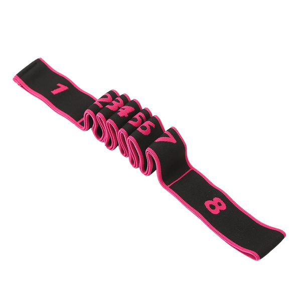 8-Loop High Elastic Yoga Fitness Resistance Band - Rose &amp; Black