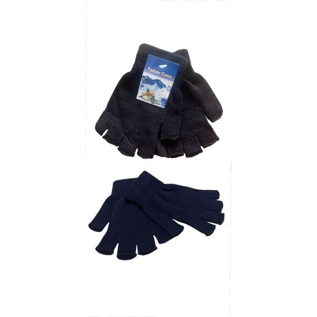 Fingerless Gloves - Set of 2 Pair - Black and Navy Color | Shop