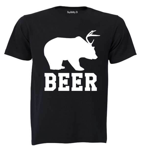 Beer - Bear + Deer - Mens - T-Shirt - White