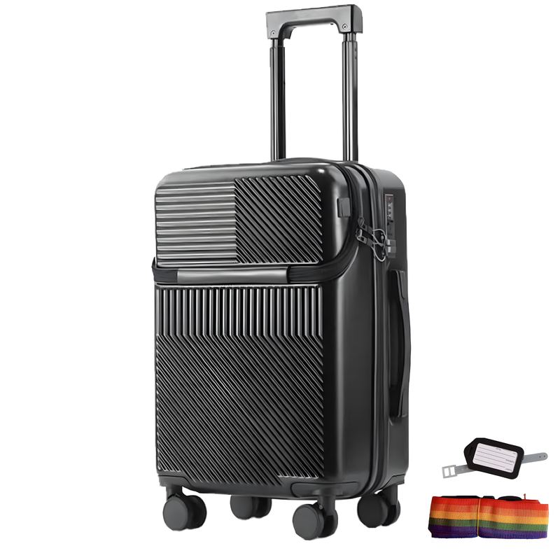 Front-Opening Cabin Luggage - Business Carry-On with Cup Holder - 20"