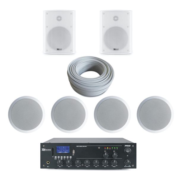 Small Restaurant indoor and outdoor 2 zone background music sound system