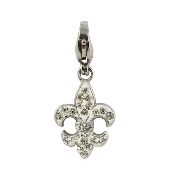 Bad Girl Fleur de Lis Charm - White