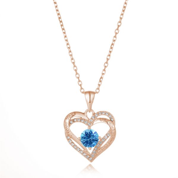Crystalize I Love you..December Birthstone Necklace with Swarovski Crystals