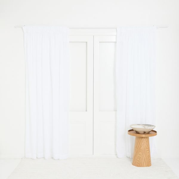 George &amp; Mason - Self-stripe Linen Sheer Taped Curtain