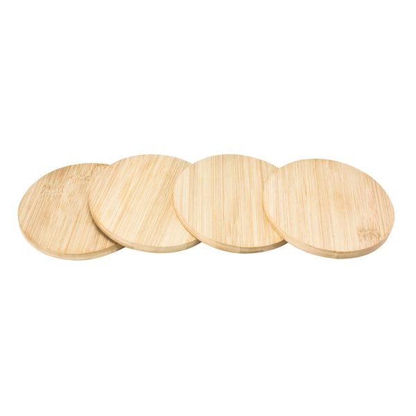 Round Bamboo Coasters - Set of 4 (Pre-Sealed)