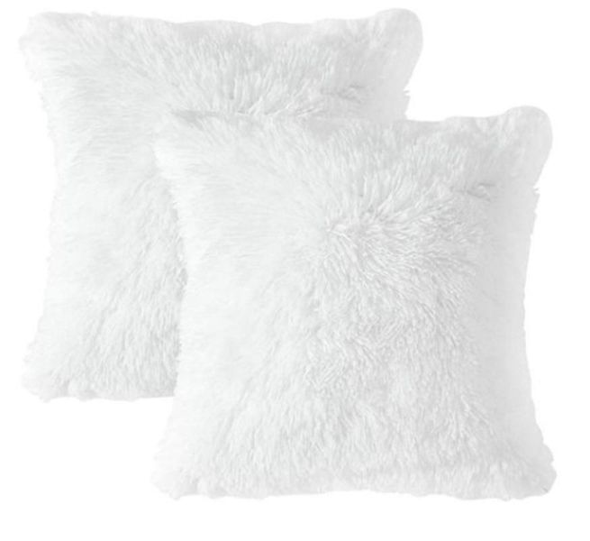 Luxury Pillows and Shag Glamour Covers (Set of 2)