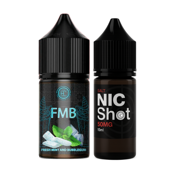 The Hidden Cloud FMB Fresh Mint and Bubblegum 25mg 30ml Longfill Kit