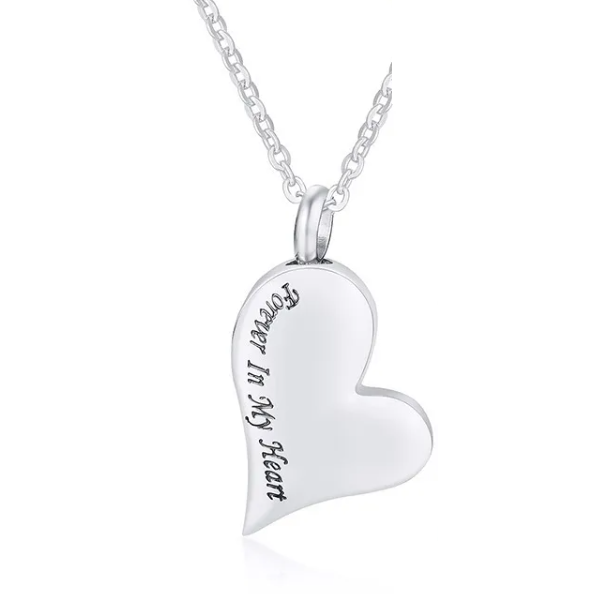 Memorial Safe Keeping Pendant - Forever in my heart- Heart pendant ...