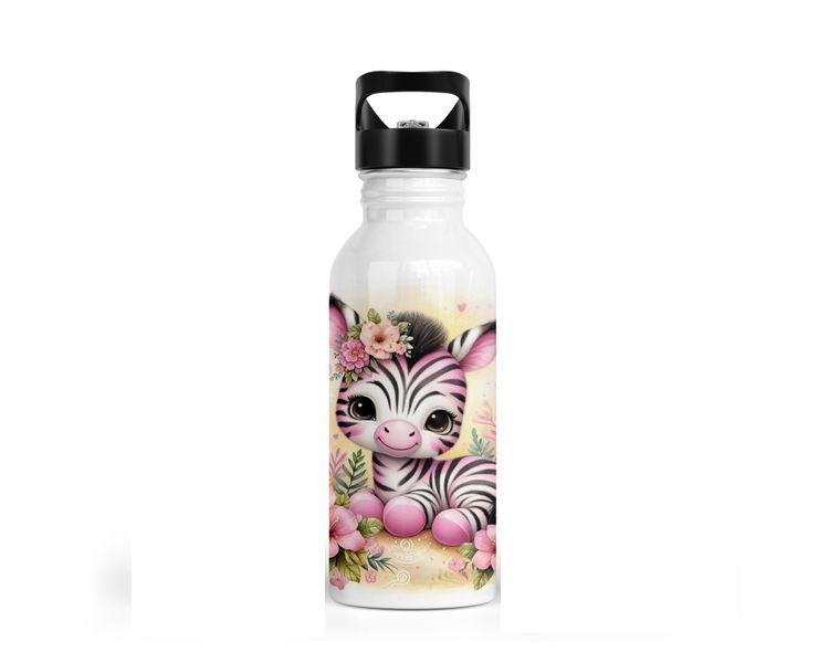 Girly Safari Design 2 650ml Stainless Steel Single-Walled Water Bottles