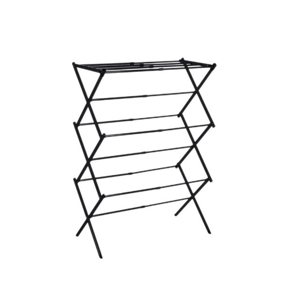 Black Foldable Expandable -No Installation Drying Rack with 11 Bars-3 Tiers