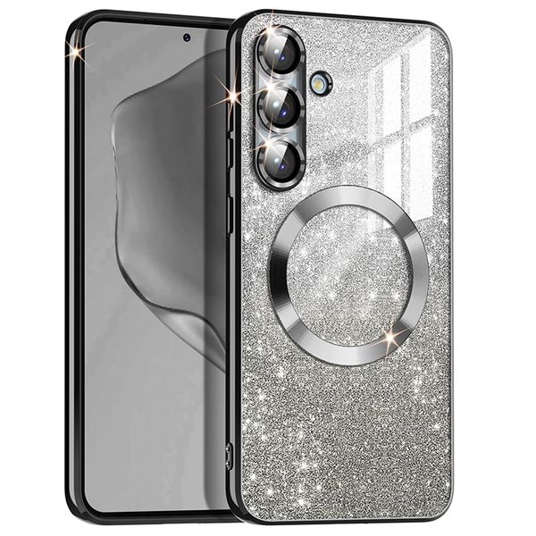 Magnetic Glitter Soft TPU Phone Case Compatible With Samsung Galaxy S24 FE
