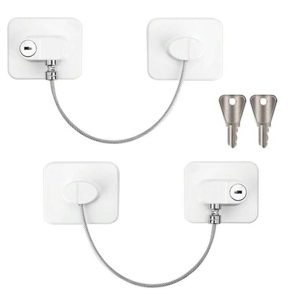Two-Pack Refrigerator Locks with Keys for baby proofing fridge or cupabord