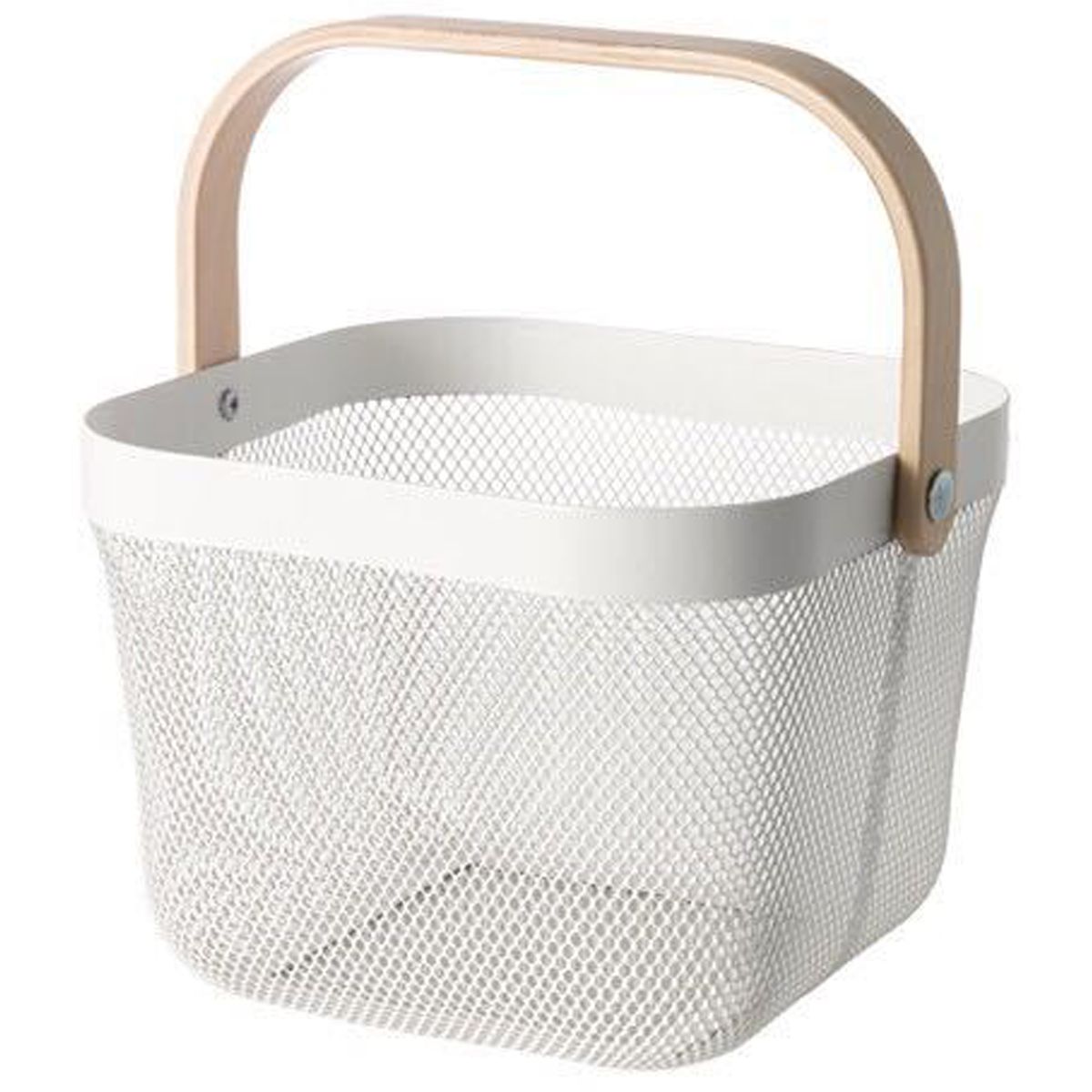 Mesh Storage Basket with Wooden Handle Cream Small Shop Today. Get it Tomorrow!