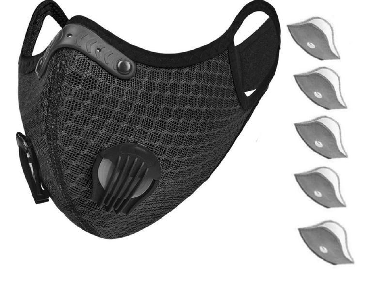 The X-Sport Face Mask with Exhalation Valves and 5 Filters