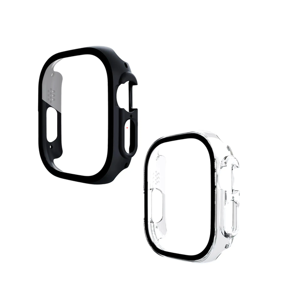 2x Pack Hard PC Case with Tempered Glass Screen Protector 49mm