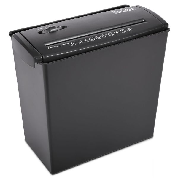 Blue Carbon 5 Sheet Shredder Strip Cut Paper Shredder with 10L Bin - Black