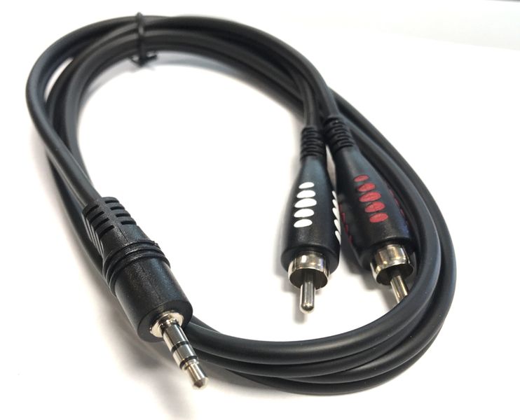 Adam Hall Cables Audio Cable 3.5mm Jack stereo to 2 x RCA male 1m