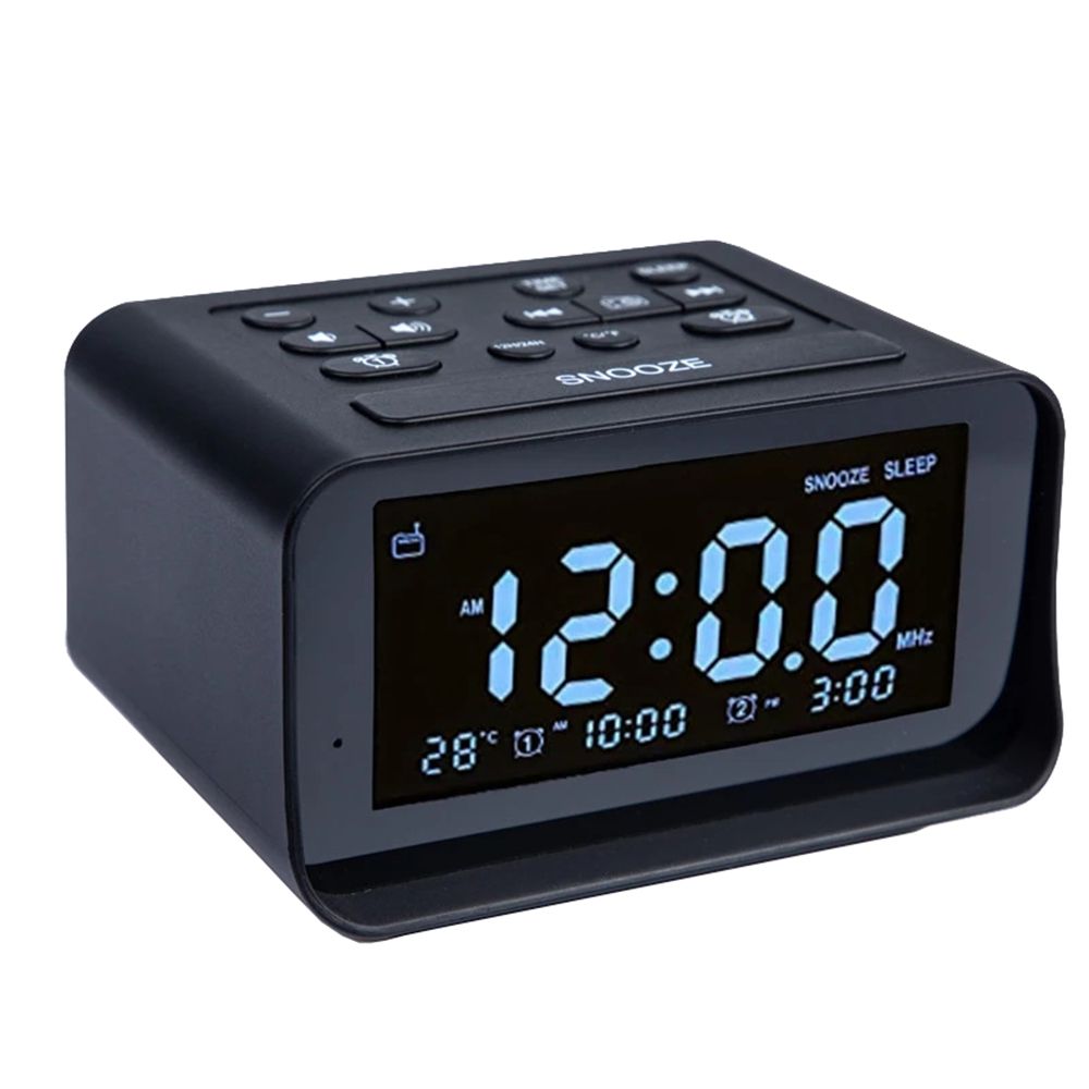 LED Digital Bedroom Alarm Clock FM Radio with Dual USB Port Charger