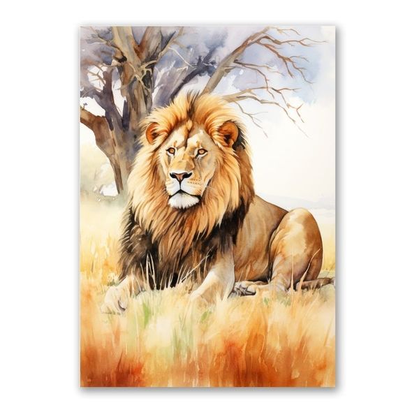Lion Painting Canvas Abstract Wall Art