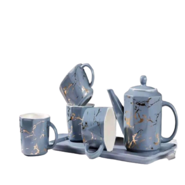 Tea Set Marble Luxury - Blue