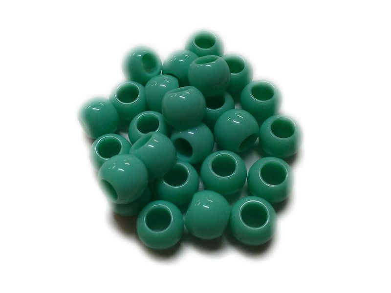 BEAD COOL - Plastic Bead Big Hole -SeeGreen-70pcs (Dia 20mm with 9mm hole)