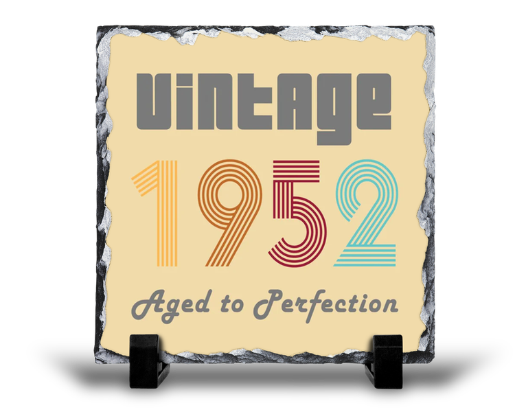 Vintage 1952 Aged To Perfection 70th Birthday Gift Rock Slate