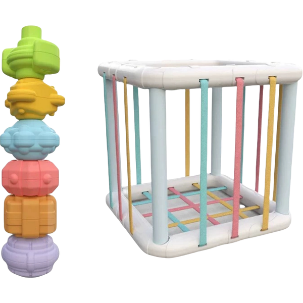 Montessori Baby Toys Cube Fruit Shape Learning Colourful Multi-Sensory Toys