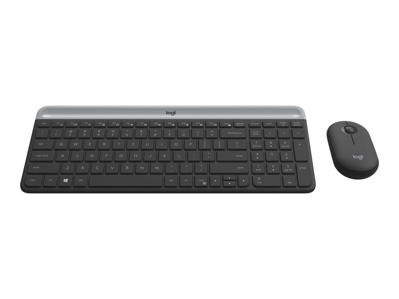 Logitech Slim Wireless Keyboard and Mouse Combo MK470 - Graphite