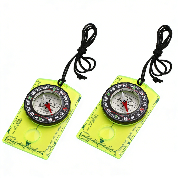Orienteering Compass 2 Pack with Magnifier &amp; Ruler for Hiking Kids