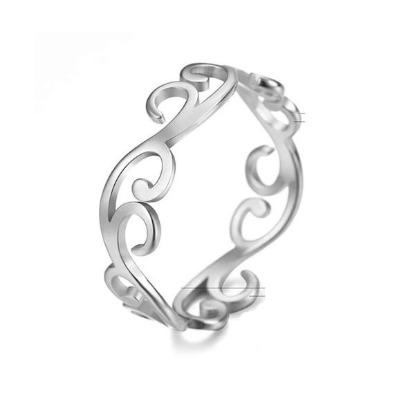 Adorable Stainless Steel Twirly Wavely Windy Ring