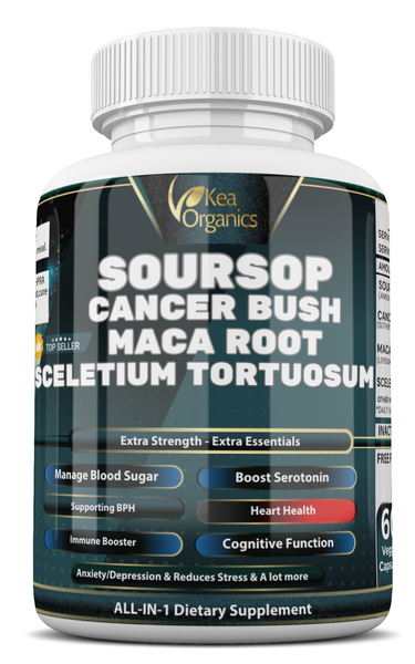 Kea Organics - Soursop,Cancer Bush,Maca Root,Sceletium - 60 Veggie Capsules