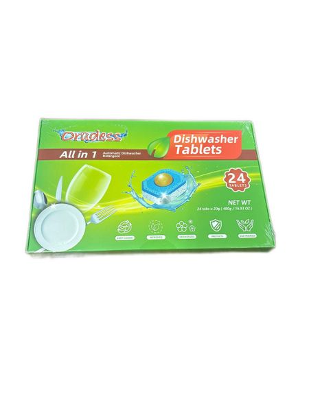 Oradess Dishwasher Tablets All in 1 Automatic Detergent 24 Tablets