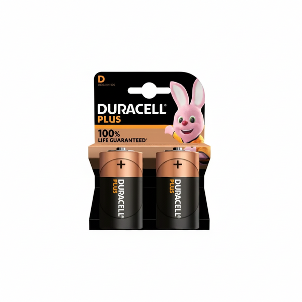 Duracell Alkaline D Batteries 2 Piece - Long Lasting Power