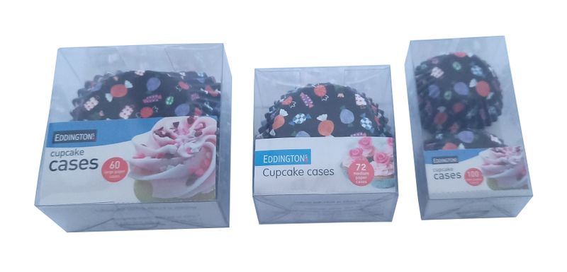 Eddingtons 232x Cupcake Case - 3 sizes 100xS-72xM-60xL - Brown Toffees