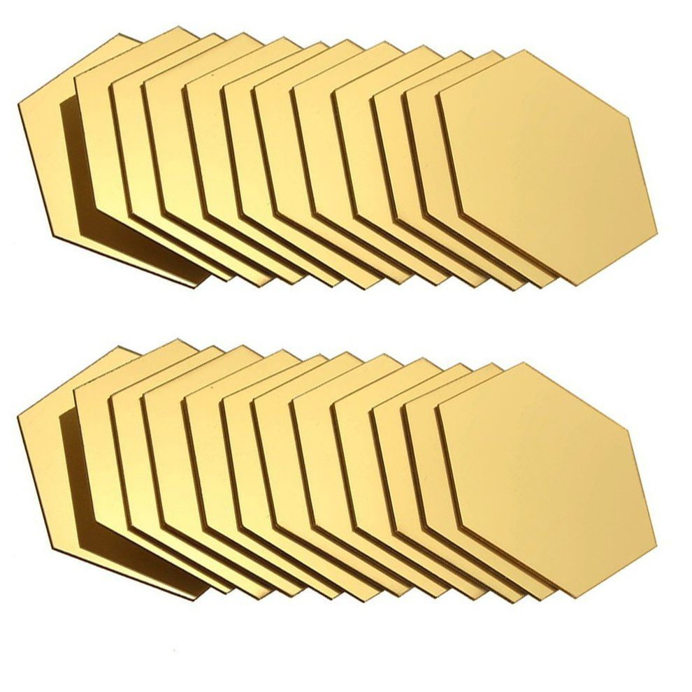 24 Piece Of Acrylic Mirrors Wall Art Sticker Hexagon Shape Buy Online