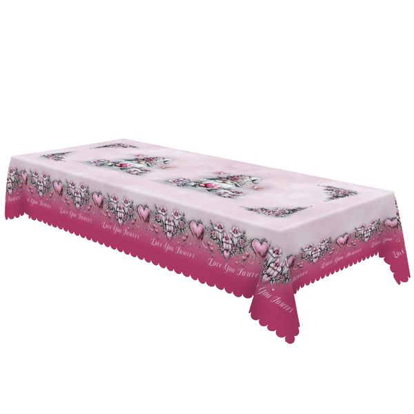 Wedding Tablecloth-Rectangular,152x305cm, 8-10 Seater - Pink