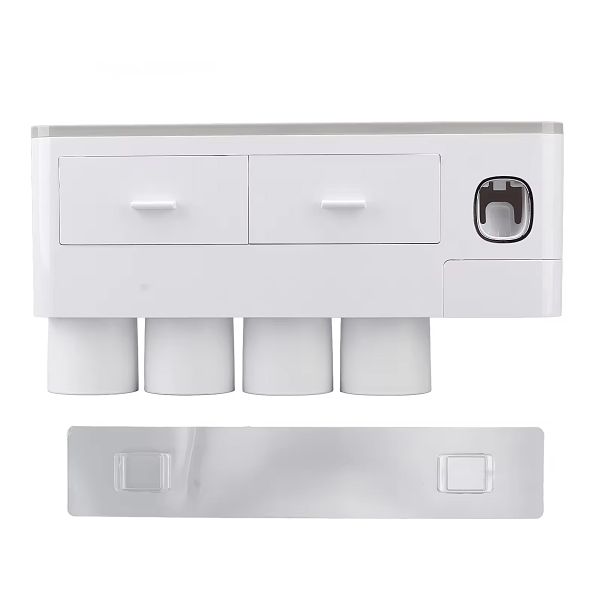 Toothbrush Holder With Toothpaste Dispenser and Drawer Storage