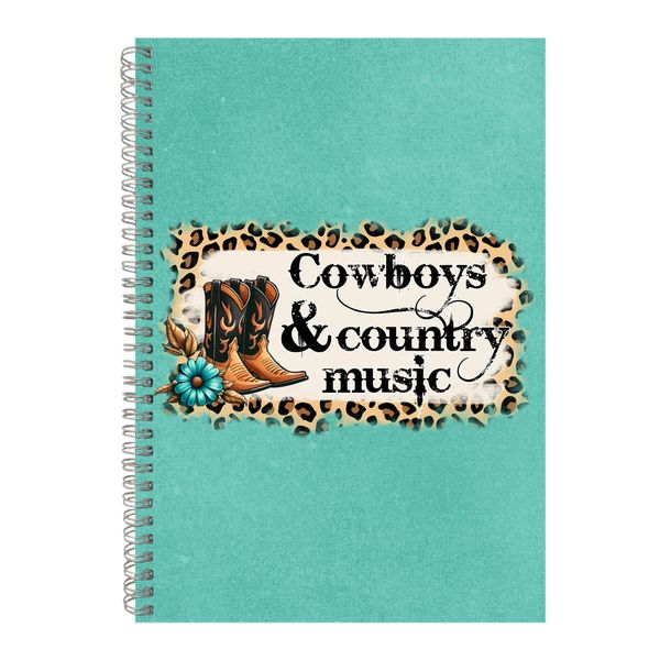 Cowboys A4 Notebook Spiral and Lined Trendy Music Graphic Notepad Gift 253