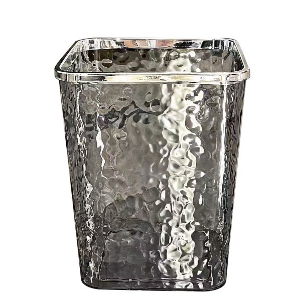 Home &amp; Kitchen Transparent Open-Top Corrugated Water Dustbin - 27cm