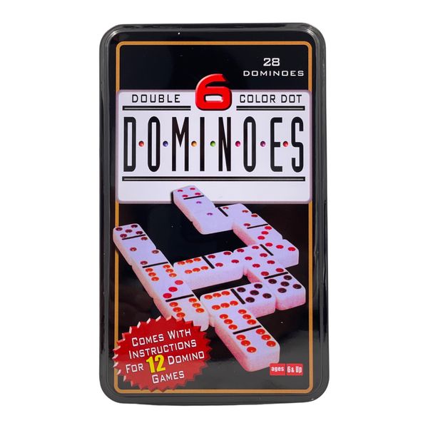 Double 6 Color Dot Dominoes - 28 Dominoes