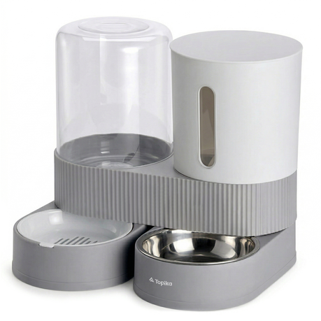 Topika Auto Cat Feeder Gravity Cat Food and Water Dispenser Set Image