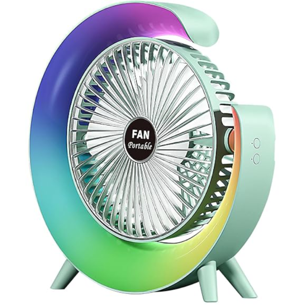 USB Desk Fan Silent Powerful, Desk Fans with LED Light