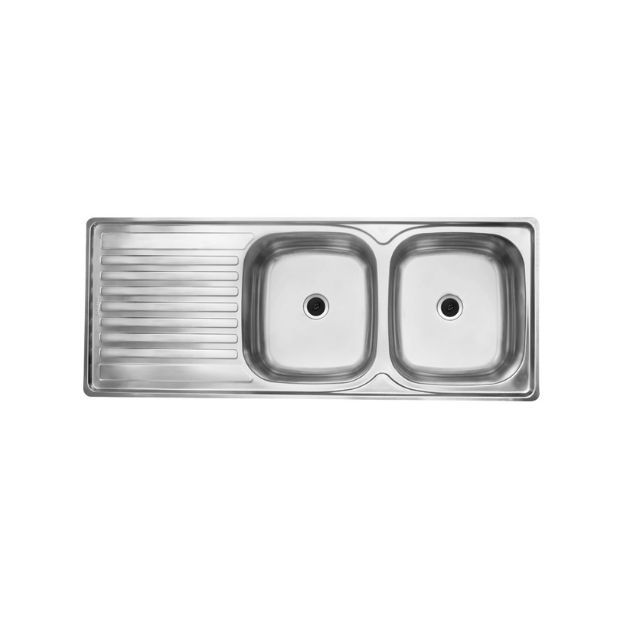 Kitchen Sink Double Bowl Drop In (120x50cm)