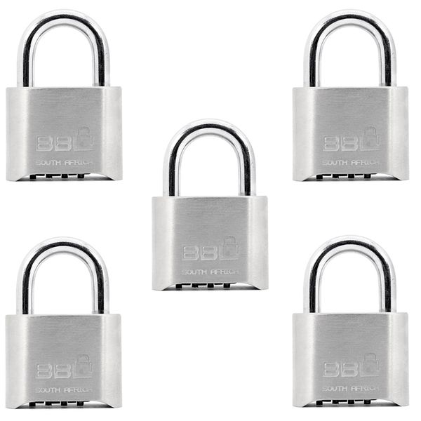 50mm Combination Padlock - Zinc (Pack of 5)