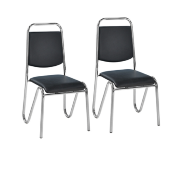 Twin Chrome Frame Office and Dining Chairs (Set of 2)