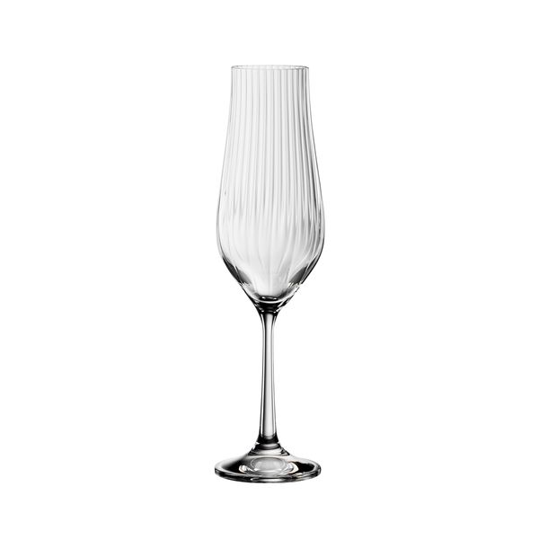 Crystalex Tulipa Optic Crystal Champagne Flute Glasses 170ml - Set of 6